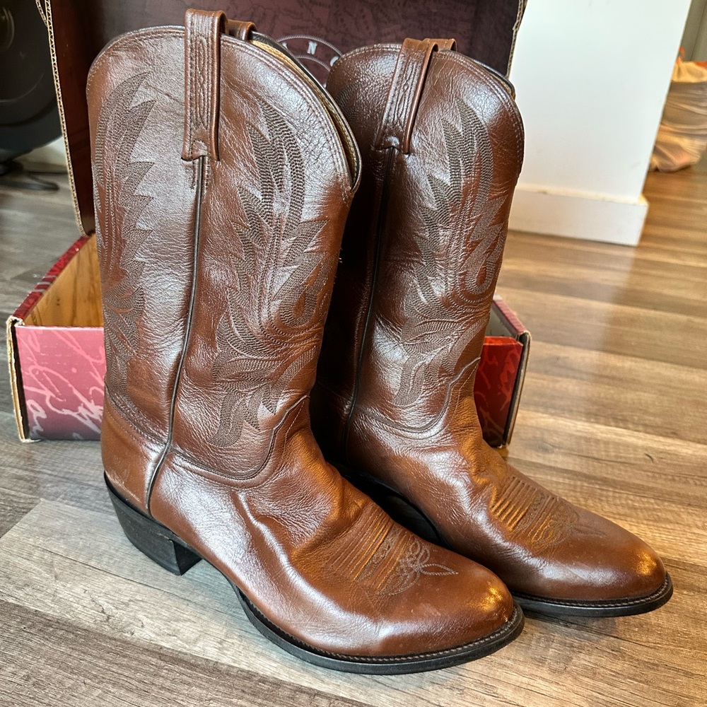 Men's Brown Leather Western Boots